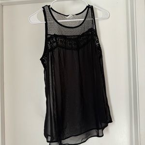 Sheer black tank top